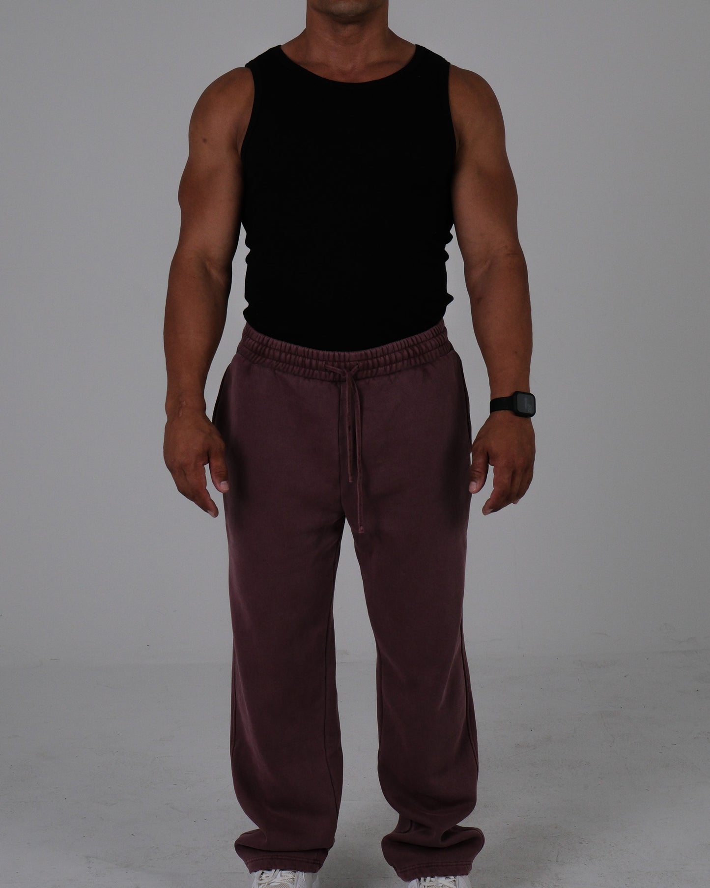 RED WIND FOREVER RIBBED TANK IN BLACK