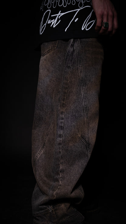 TRIBE ESSENTIALS 'LIMITED' GRUNGE WASHED DENIM BLADE JEANS