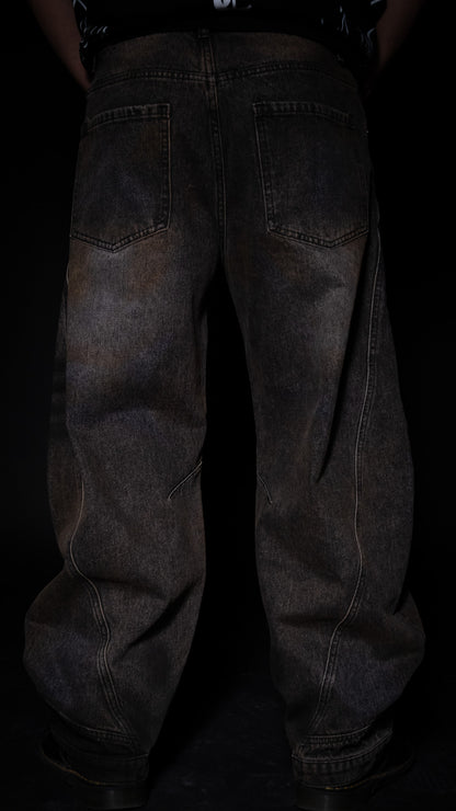 TRIBE ESSENTIALS 'LIMITED' GRUNGE WASHED DENIM BLADE JEANS