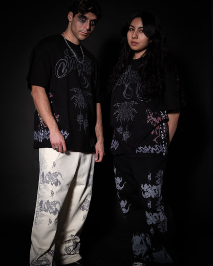 'lá mort | METAL KNIGHTS TBWL' WIDE LEG LOUNGE SWEATS IN CREAM