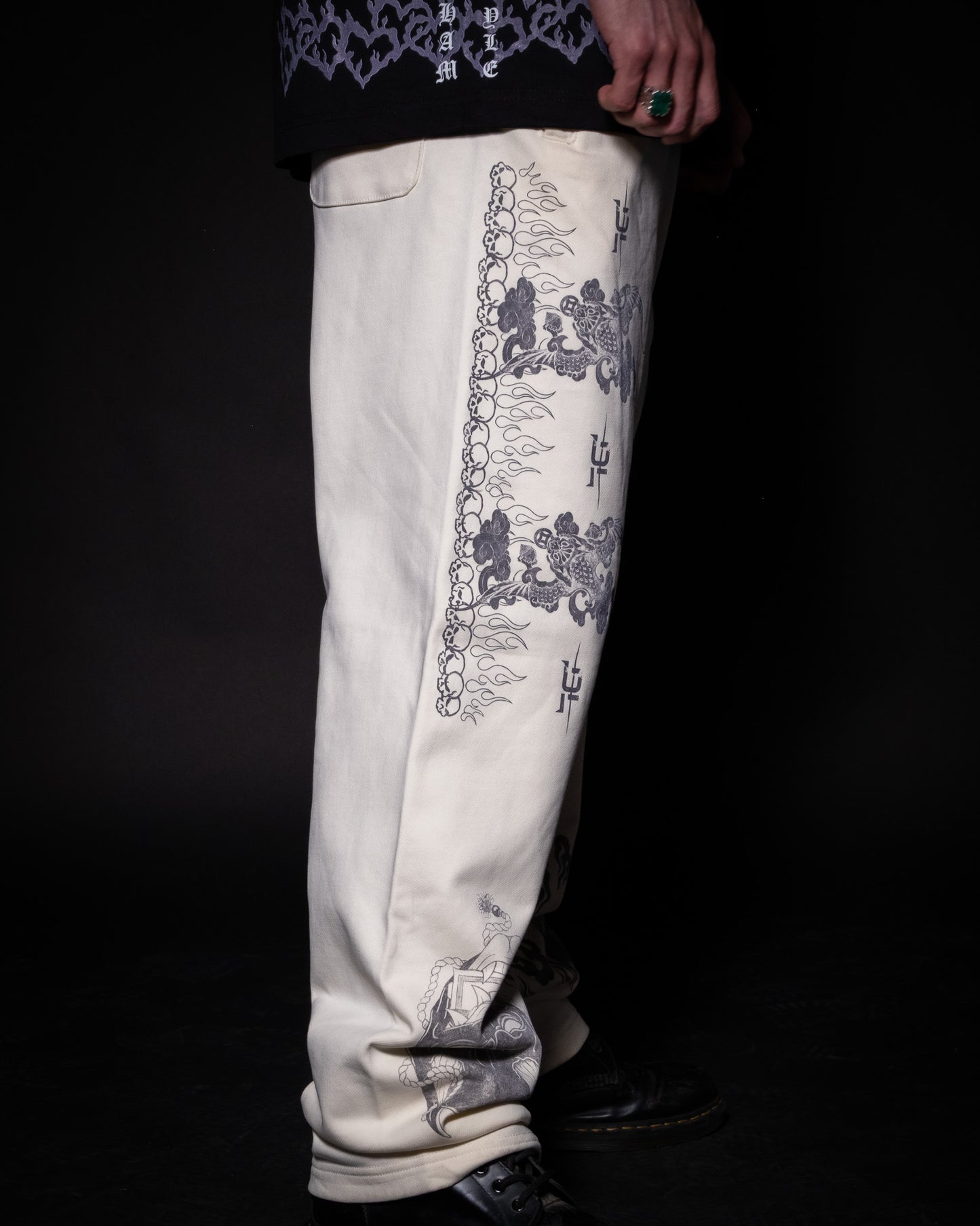 'lá mort | METAL KNIGHTS TBWL' WIDE LEG LOUNGE SWEATS IN CREAM