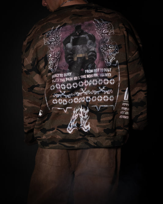 ABSOLUTE BATMAN '1 OF 50' HVYWT OVERSIZED CAMO CREWNECK