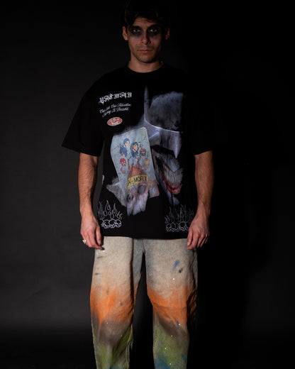 HARLEY & JOKER'S '1 OF 100' HAND GRAFFITIED BAGGY WL JEANS