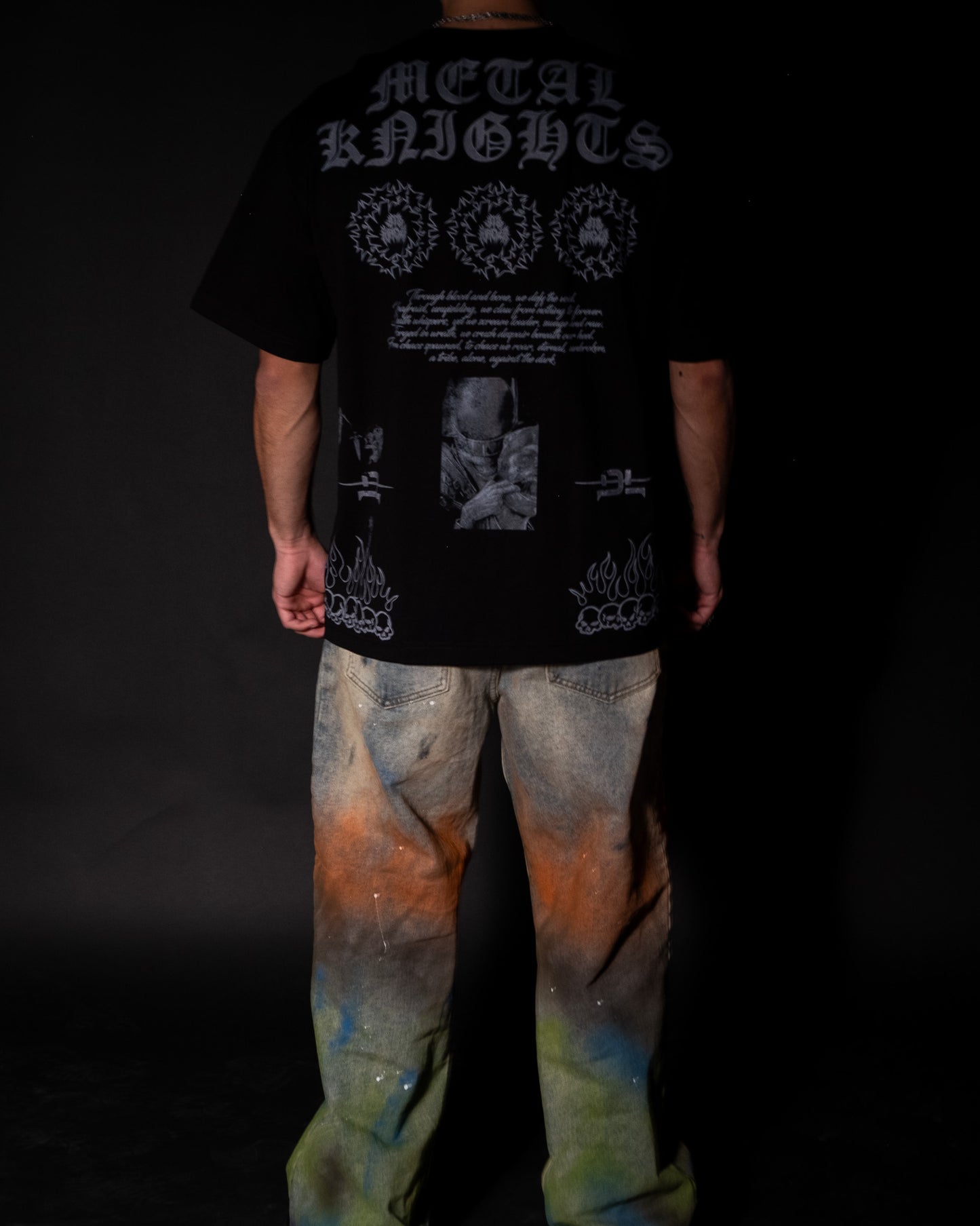 lá mort | METAL KNIGHTS TBWL '1 OF 500' OVERSIZED TEE IN BLACK