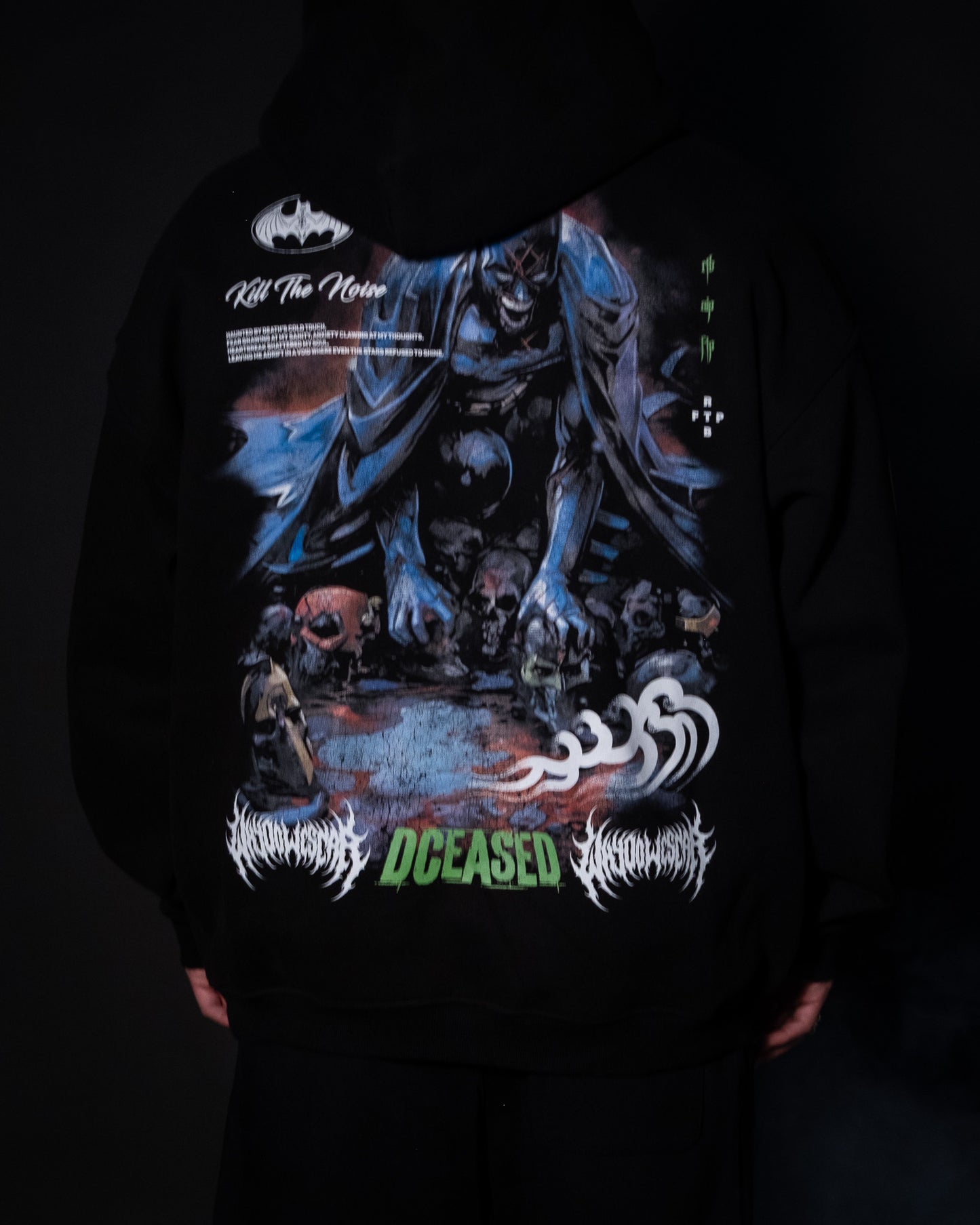 DCEASED 'LIMITED' OVERSIZED HOODIE IN BLACK