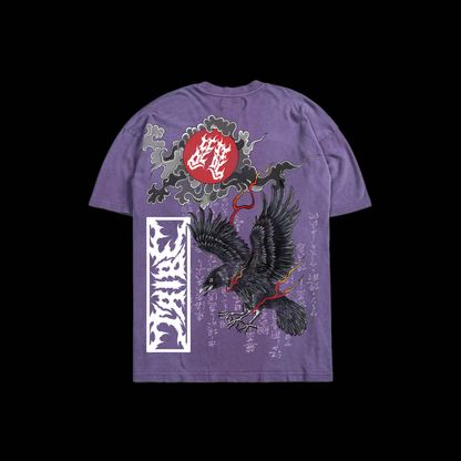 OMEN OF DEATH 'LIMITED' OS TEE IN LOTUS & CHARCOAL