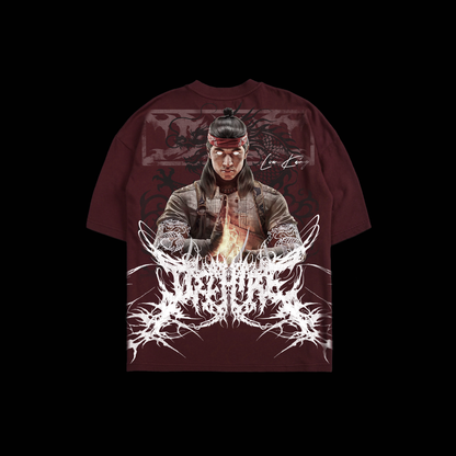 MK | LIU KANG '1 OF 500' OS TEE IN BURGANDY & BLACK