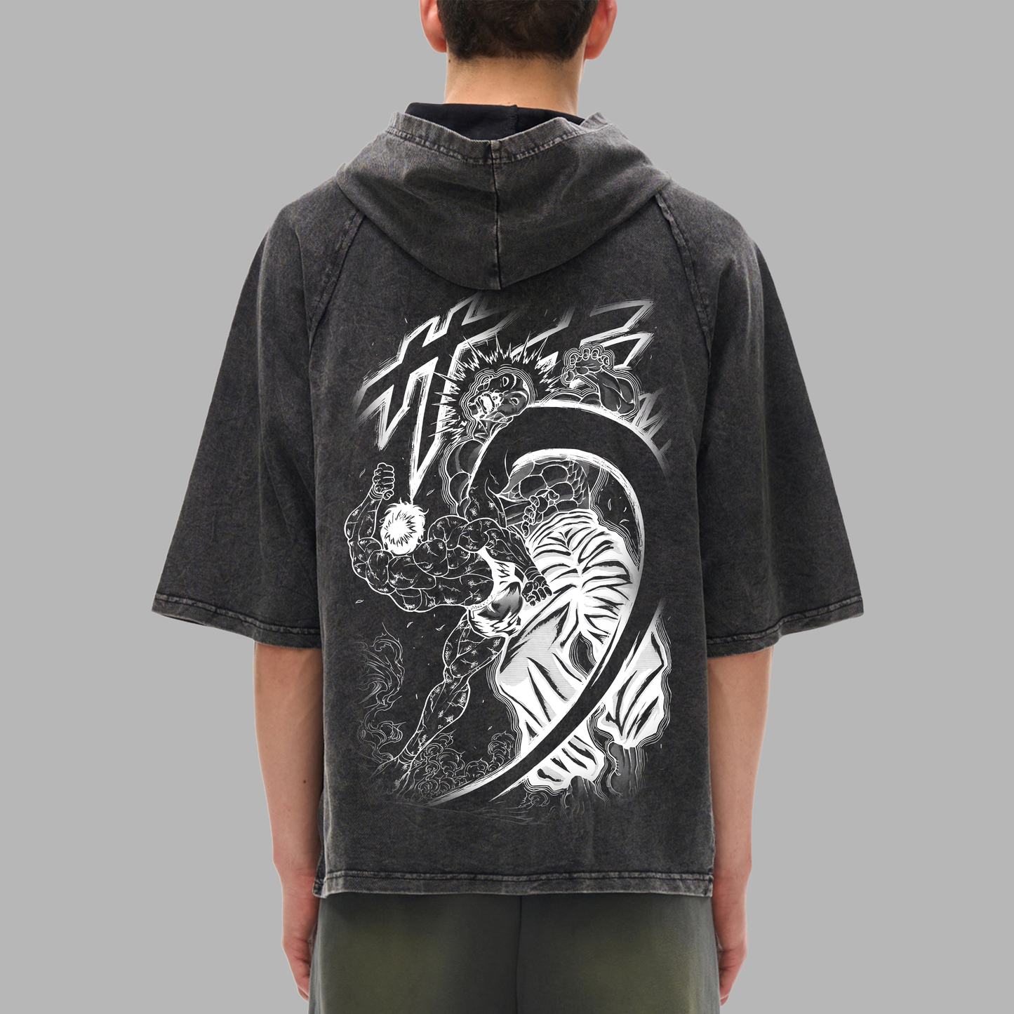 PANEL 13 '1 OF 50' GRUNGE SNOW WASHED OS HOODED BOXY TEE