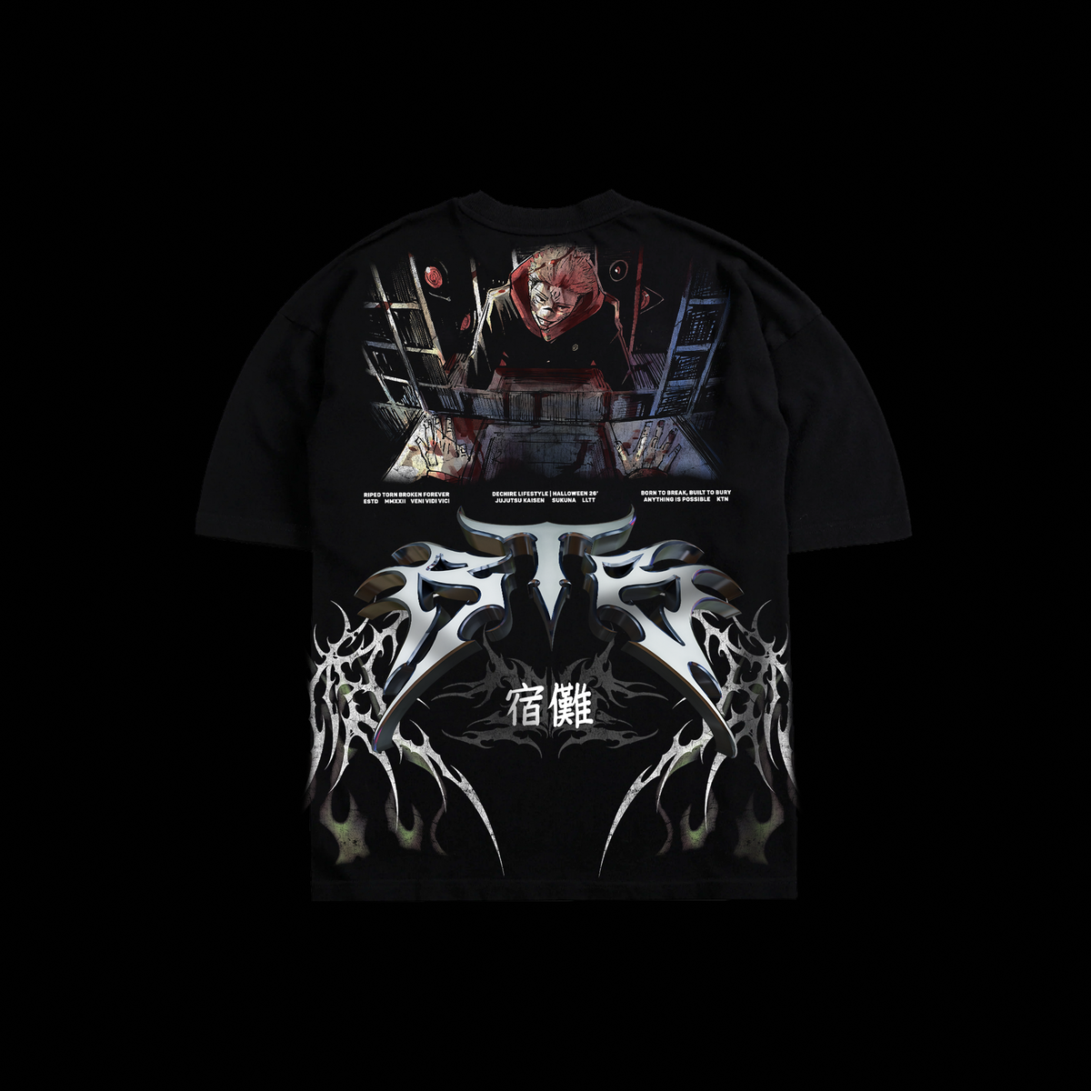 JJK | SHIBUYA 2:21 AM '1 OF 500' OS TEE IN BLACK