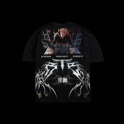 JJK | SHIBUYA 2:21 AM '1 OF 500' OS TEE IN BLACK
