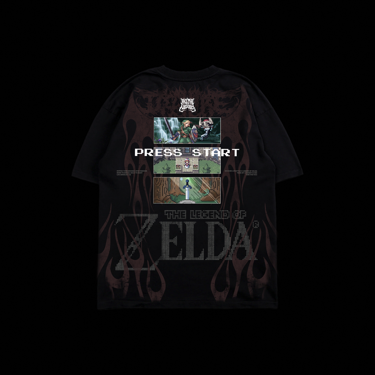 LEGEND OF ZELDA | 8-BIT '1 OF 500' OS TEE IN BLACK