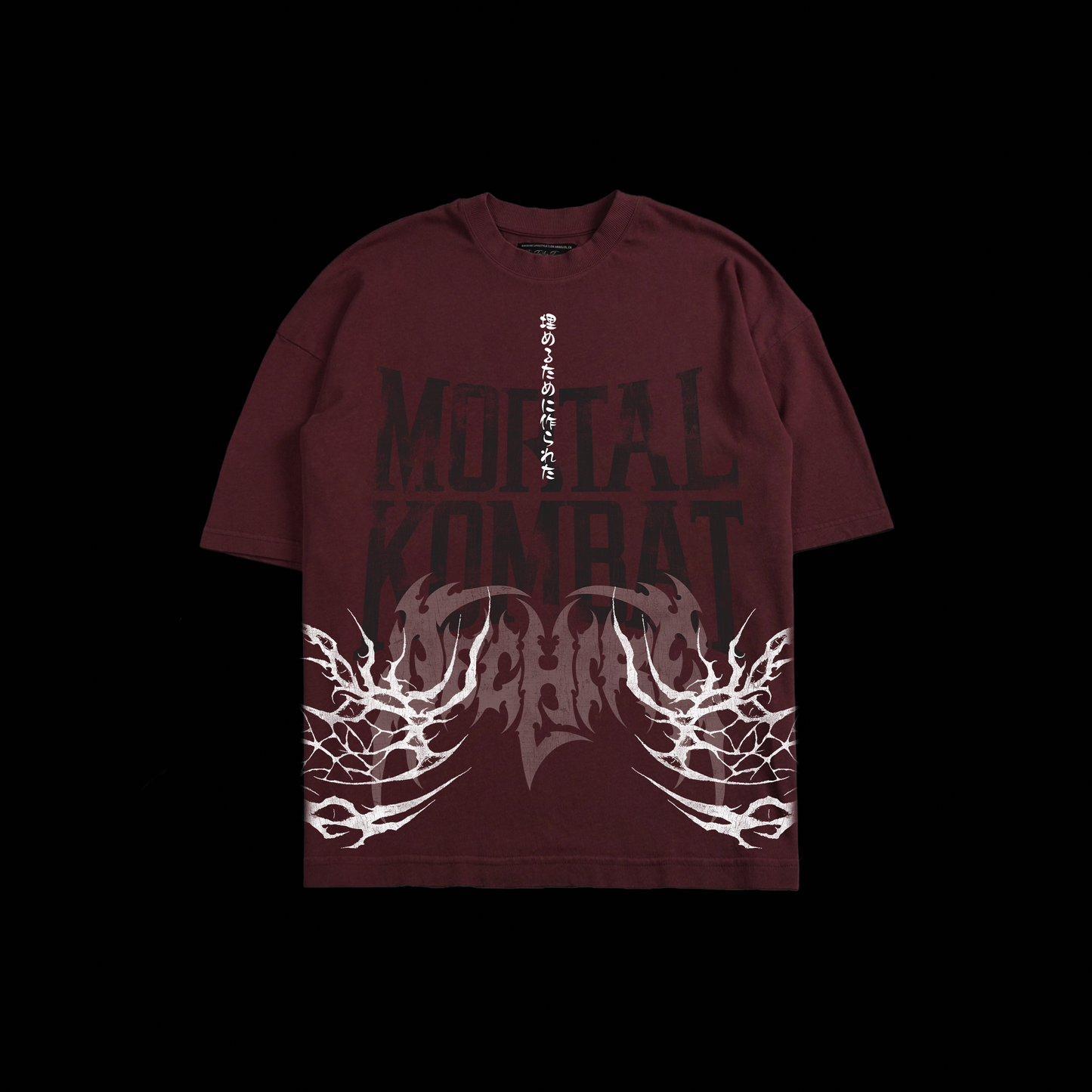 MK | LIU KANG '1 OF 500' OS TEE IN BURGANDY & BLACK