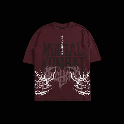MK | LIU KANG '1 OF 500' OS TEE IN BURGANDY & BLACK