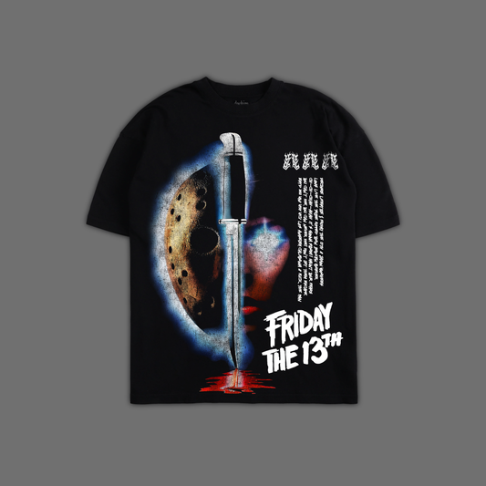 FRIDAY THE 13TH '1 OF 200' OVERSIZED TEE IN BLACK