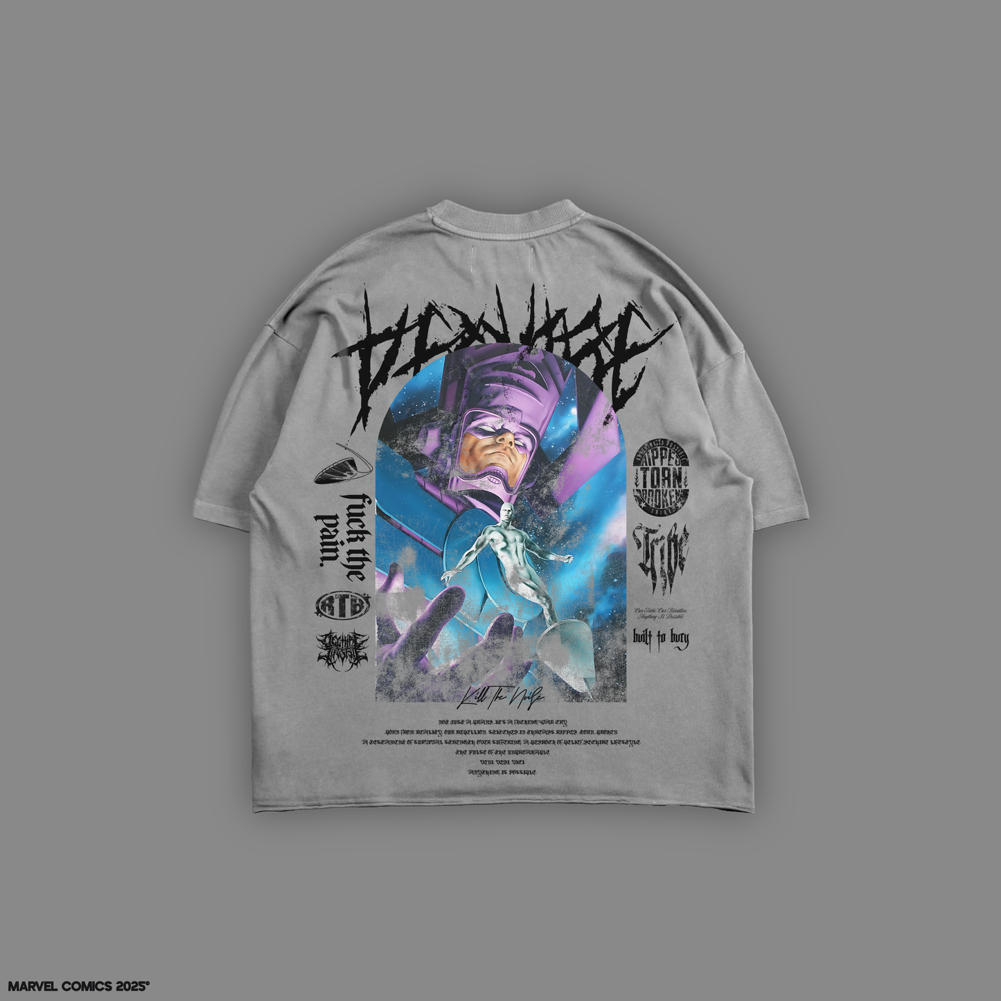 SILVER SURFER: REQUIEM 'LIMITED' 9.5oz RAW HEM TEE IN CLOUD GRAY