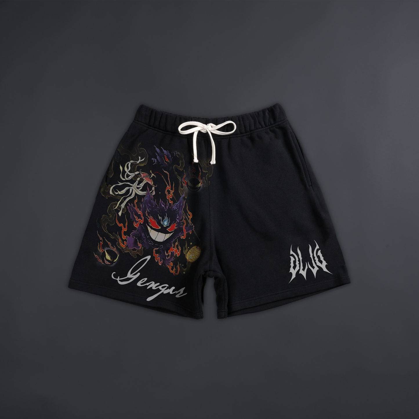 GENGAR & THE GHOSTS 7" LOUNGE SHORTS IN BLACK