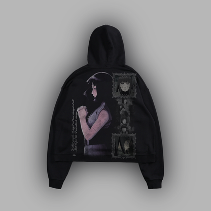 HINATA: EVOLUTION "LIMITED" BOX CUT HOODIE IN CHARCOAL