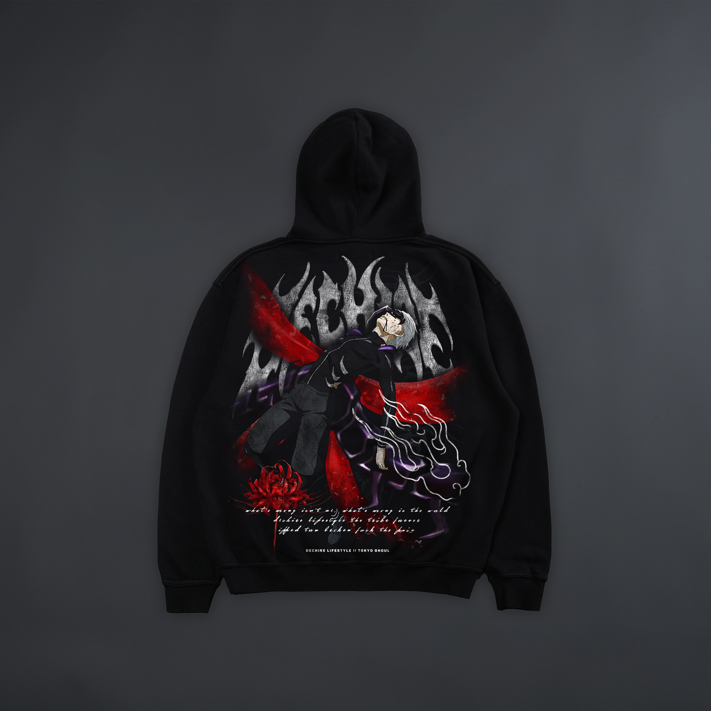 KANEKI: KAKUJA KAGUNE '1 OF 100' 4060 TERRY HOODIE IN MIDNIGHT