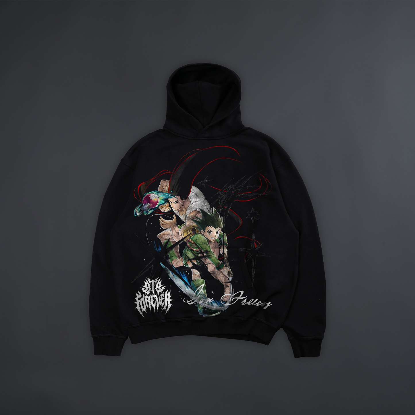 GON FREECSS: RAGE!!! '1 OF 100' 4060 TERRY HOODIE IN MIDNIGHT