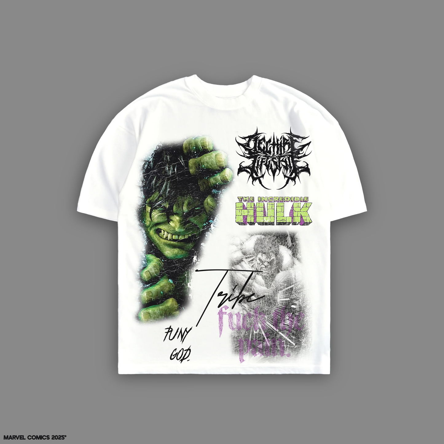 HULK! SMASH! 'LIMITED' 10oz OVERSIZED TEE IN WHITE