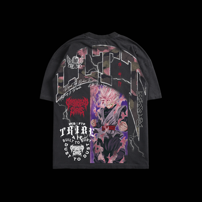 rosé | GOKU BLACK 'STAMPED CAMO SERIES' OS TEE IN BLACK & GRAY