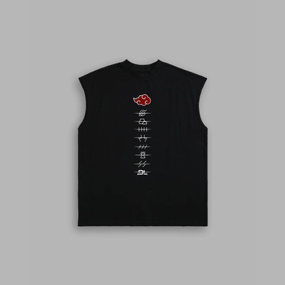 KAKASHI 'LIMITED' BOX CUT MUSCLE TEE IN BLACK