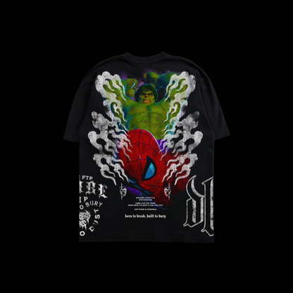 HULK vs. SPIDEY | CLOUD OF DESTRUCTION '1 OF 470' OS TEE IN BLACK
