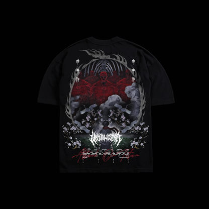 RED THREAD OF FATE 'LIMITED' OS TEE IN BLACK