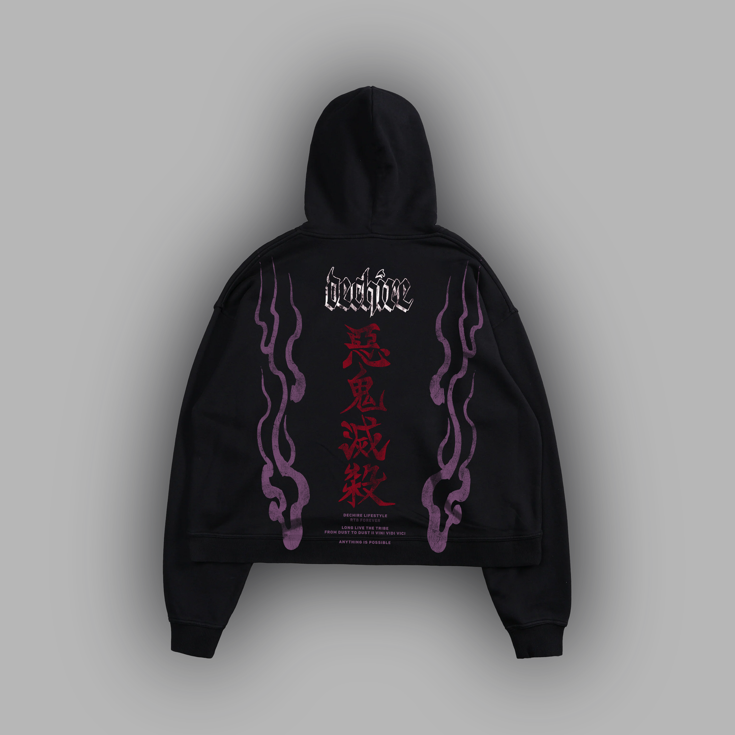 THE DEMON KING 'LIMITED' BOX CUT HOODIE IN CHARCOAL