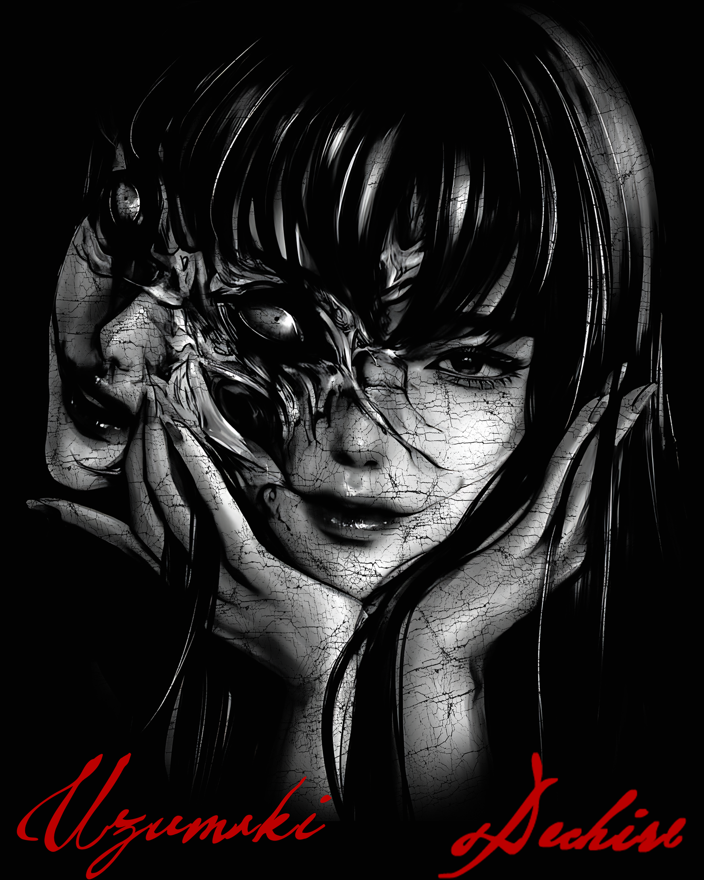 UZUMAKI.. I SEE SPIRALS '1 OF 200' OVERSIZED TEE IN BLACK