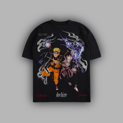 UZAMAKI vs. UCHIHA '1 OF 100' OVERSIZED TEE IN BLACK