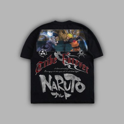UZAMAKI vs. UCHIHA '1 OF 100' OVERSIZED TEE IN BLACK
