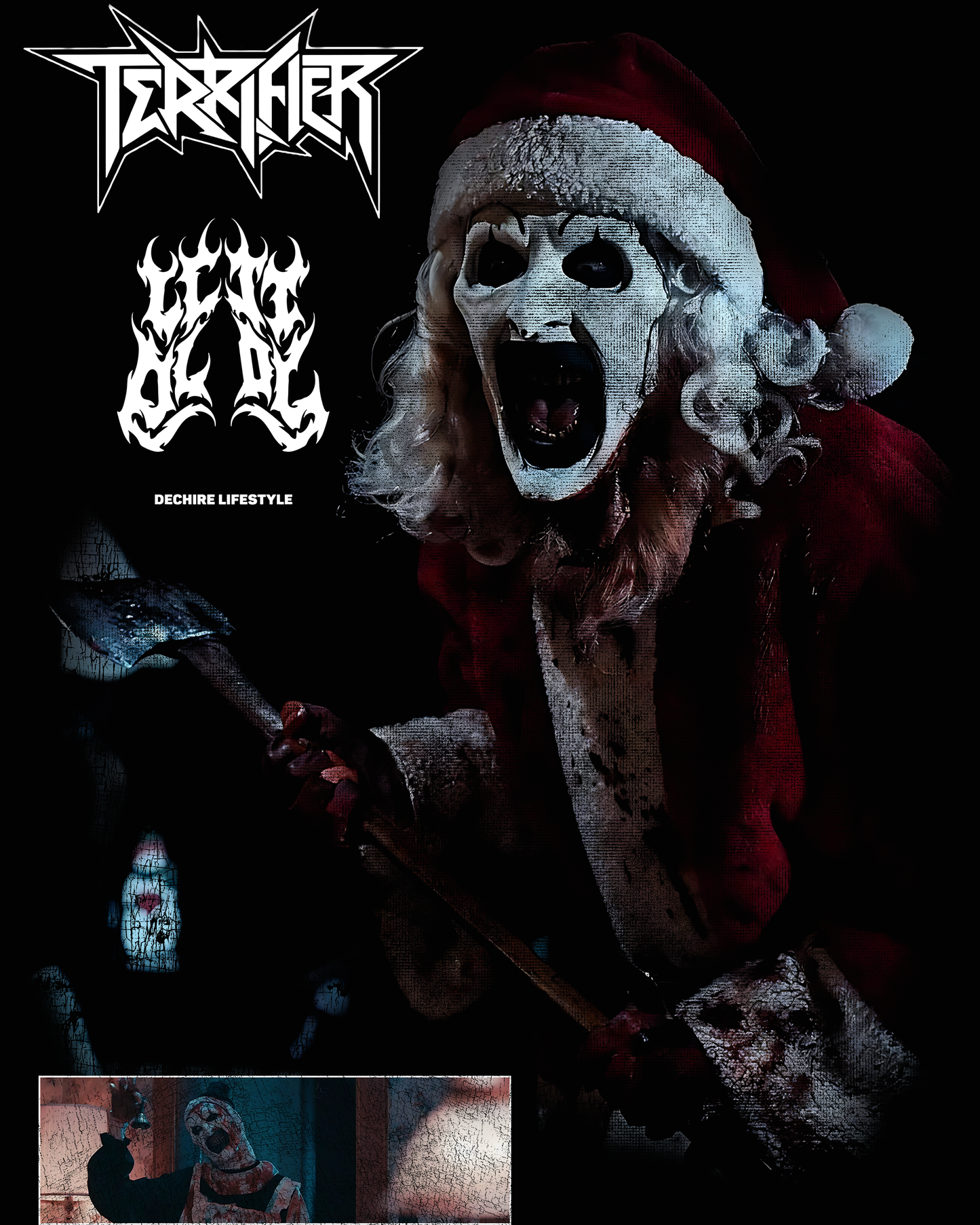 TERRIFIER: ART THE CLOWN '1 OF 200' OVERSIZED TEE IN BLACK