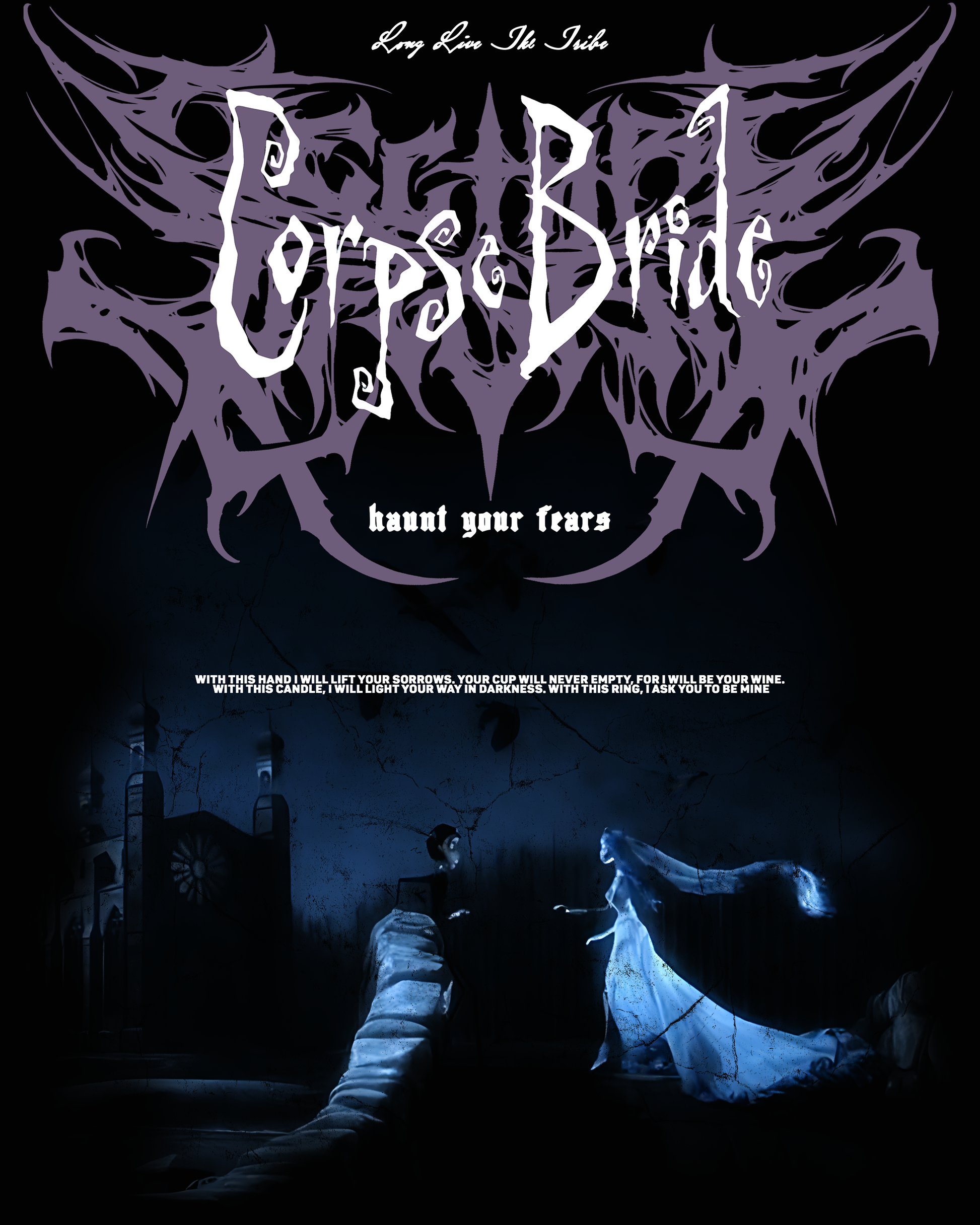 CORPSE BRIDE '1 OF 200' OVERSIZED TEE IN BLACK