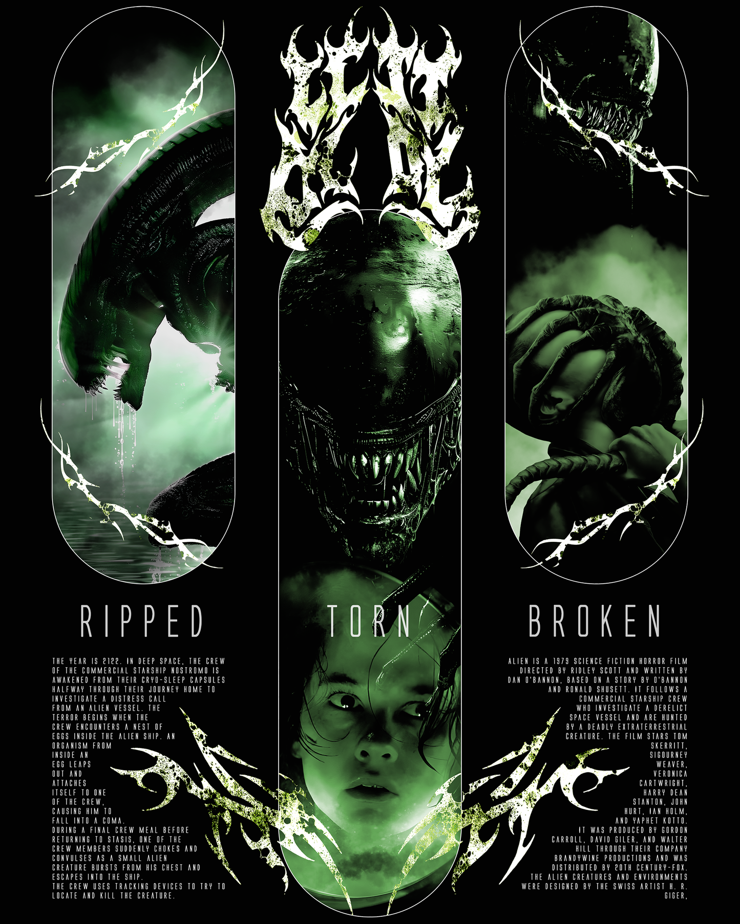 ALIEN | XENOMORPH '1 OF 200' OVERSIZED TEE IN BLACK