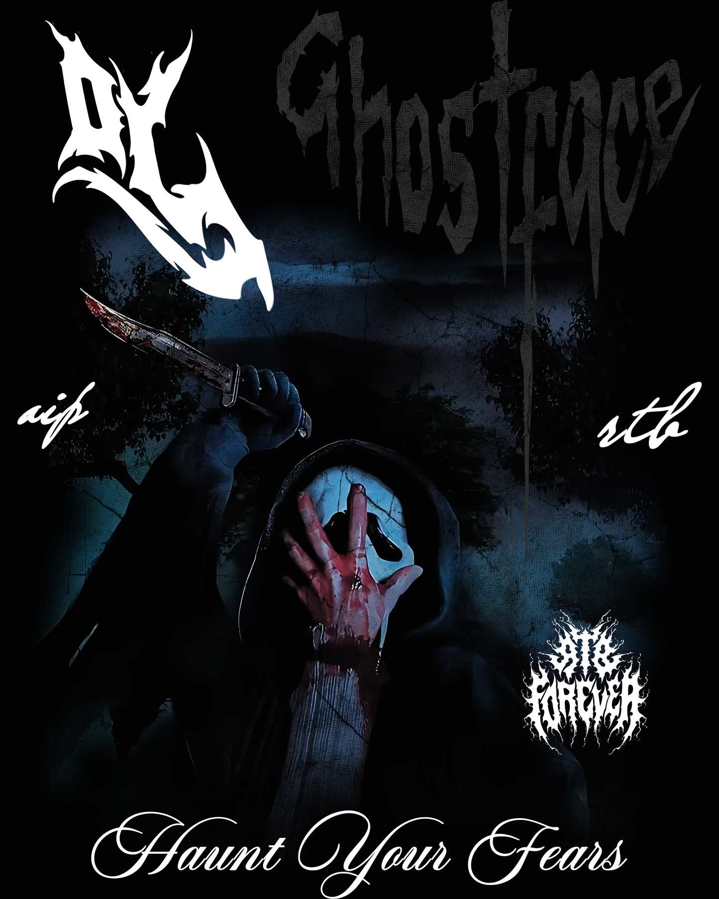 SCREAM: GHOSTFACE '1 OF 100' OVERSIZED TEE IN BLACK