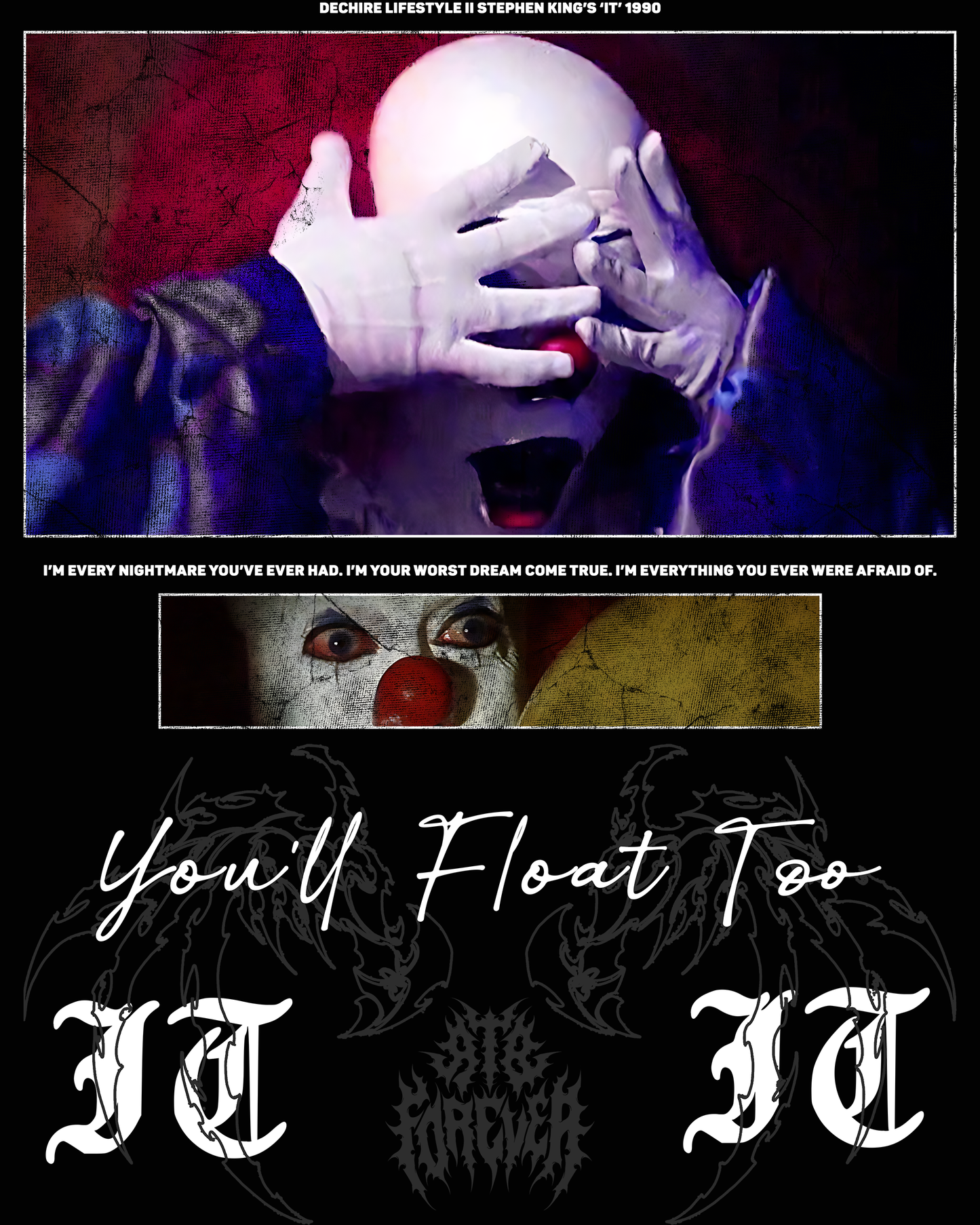 IT 1990: WE ALL FLOAT HERE '1 OF 200' OVERSIZED TEE IN BLACK