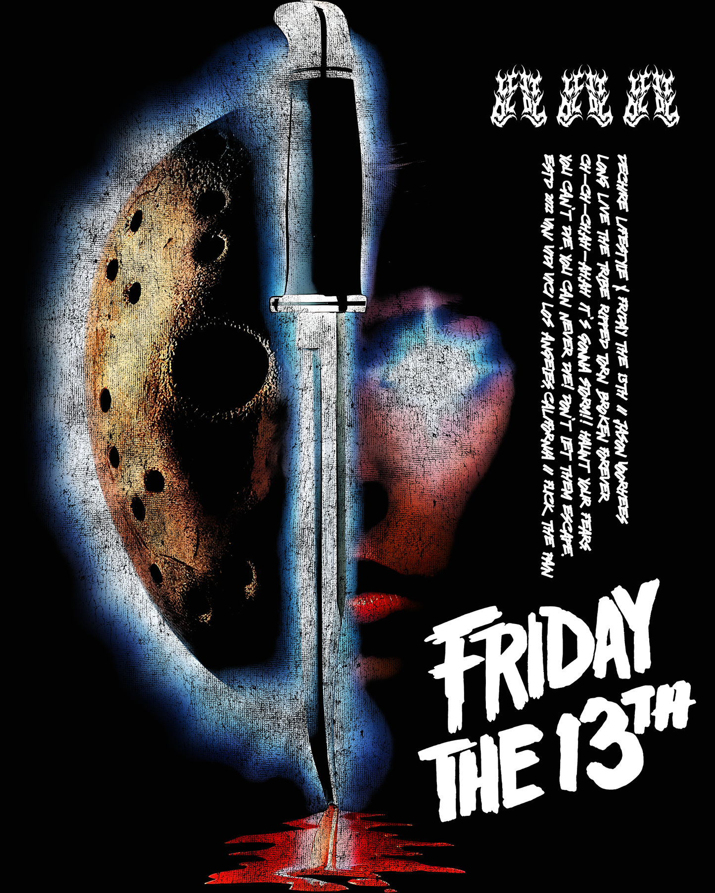 FRIDAY THE 13TH '1 OF 200' OVERSIZED TEE IN BLACK