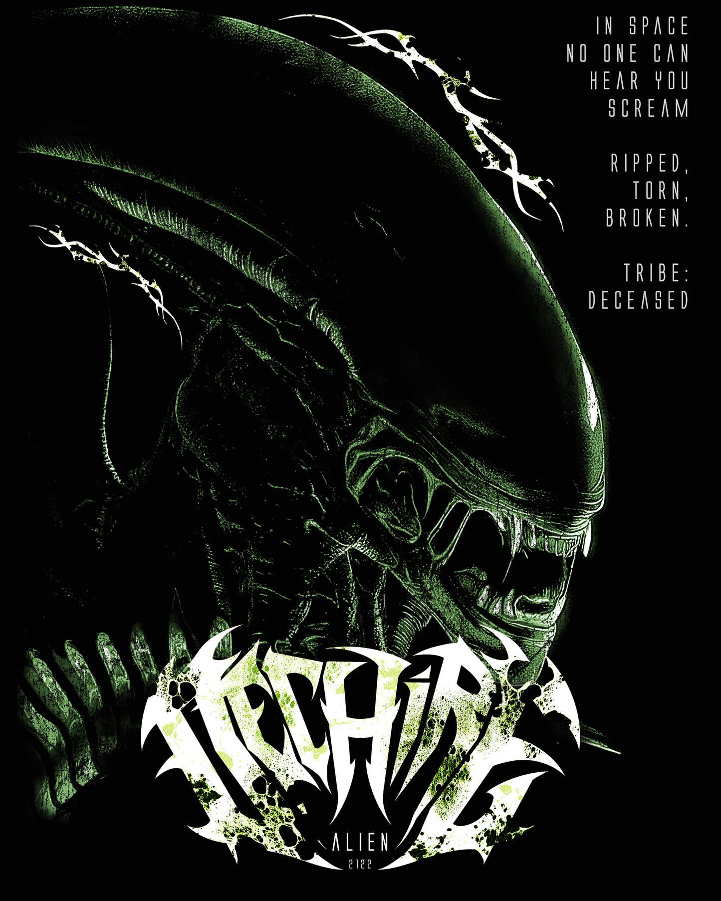 ALIEN | XENOMORPH '1 OF 200' OVERSIZED TEE IN BLACK