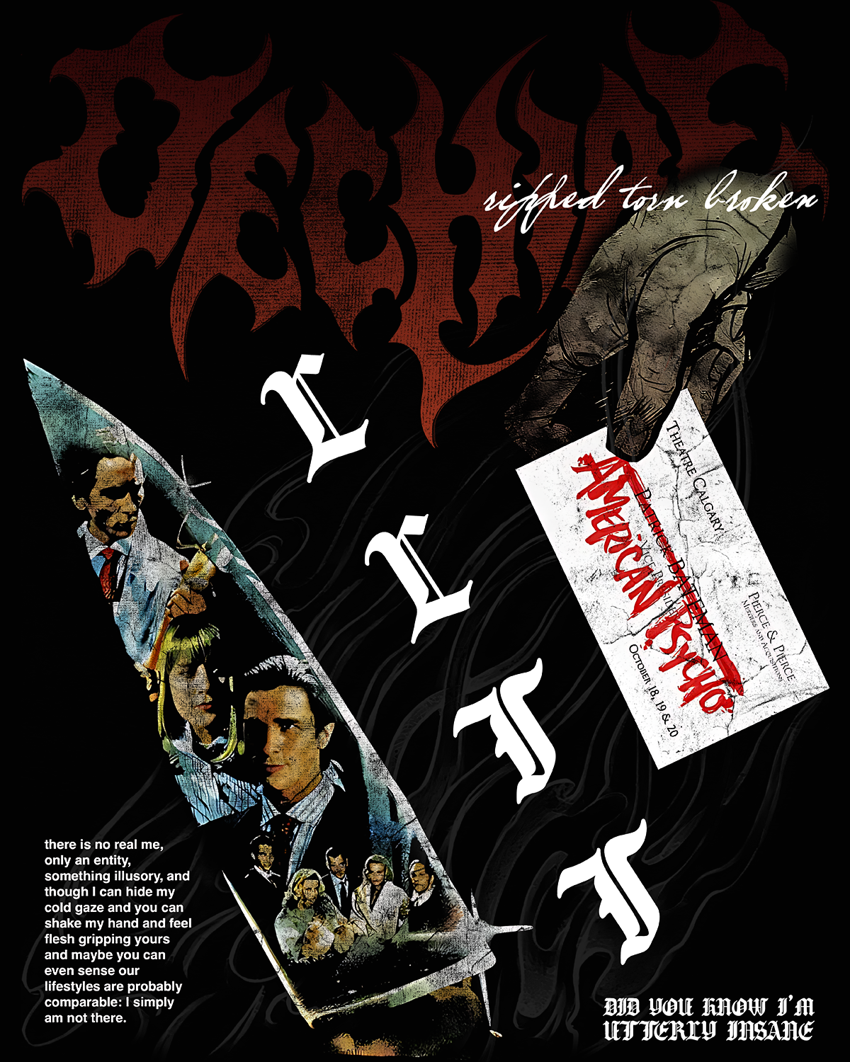 AMERICAN PSYCHO '1 OF 200' OVERSIZED TEE IN BLACK