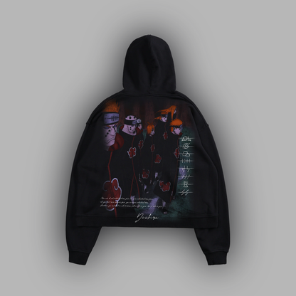6 PATHS OF PAIN "1 OF 100" BOX CUT HOODIE IN CHARCOAL