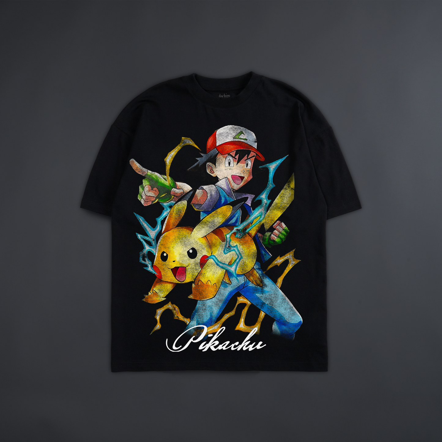 PIKACHU: 10 MILLION VOLTS 'LIMITED' OVERSIZED TEE IN BLACK