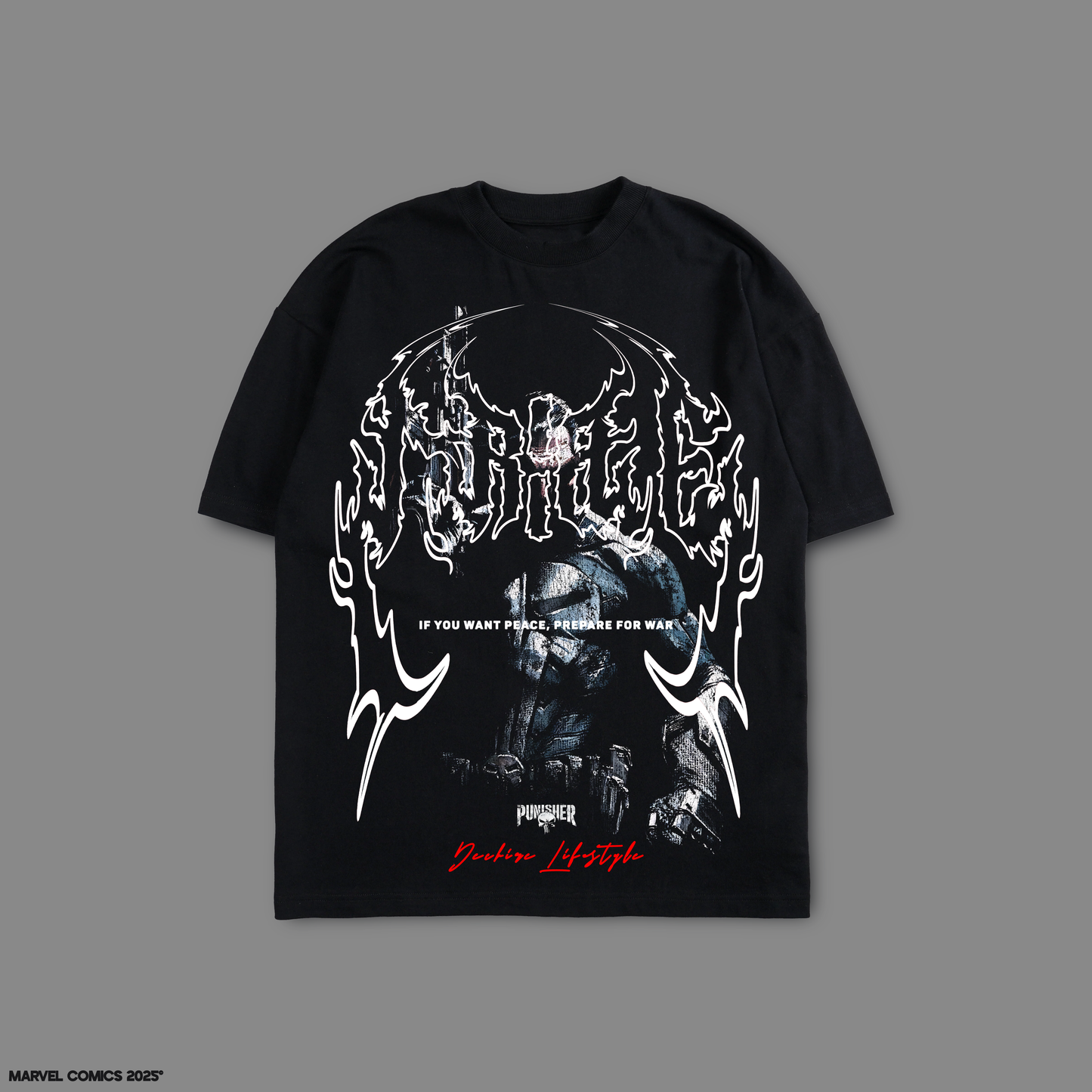 PUNISHER: STONE COLD 'LIMITED' 10oz OVERSIZED TEE IN BLACK