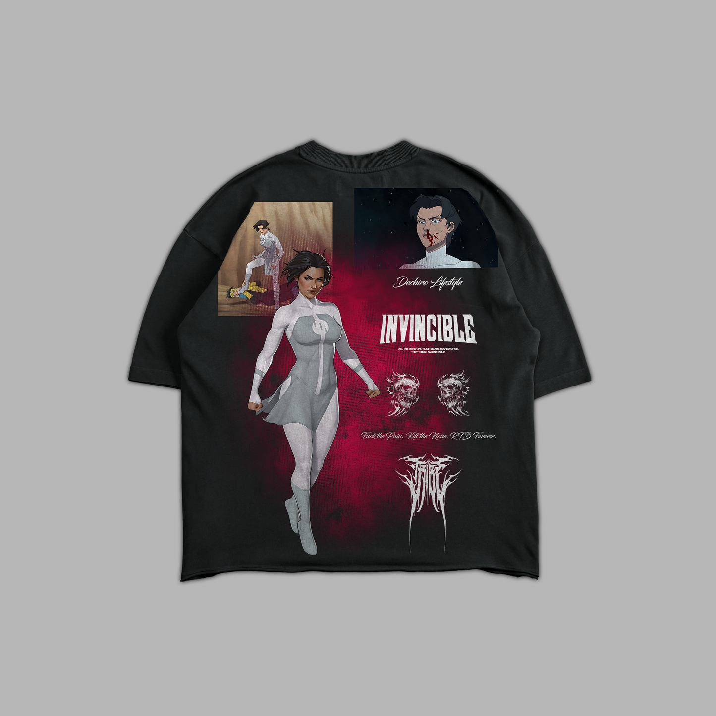 S2E7 I'M NOT GOING ANYWHERE 'LIMITED' RAW HEM OVERSIZED TEE IN BLACK