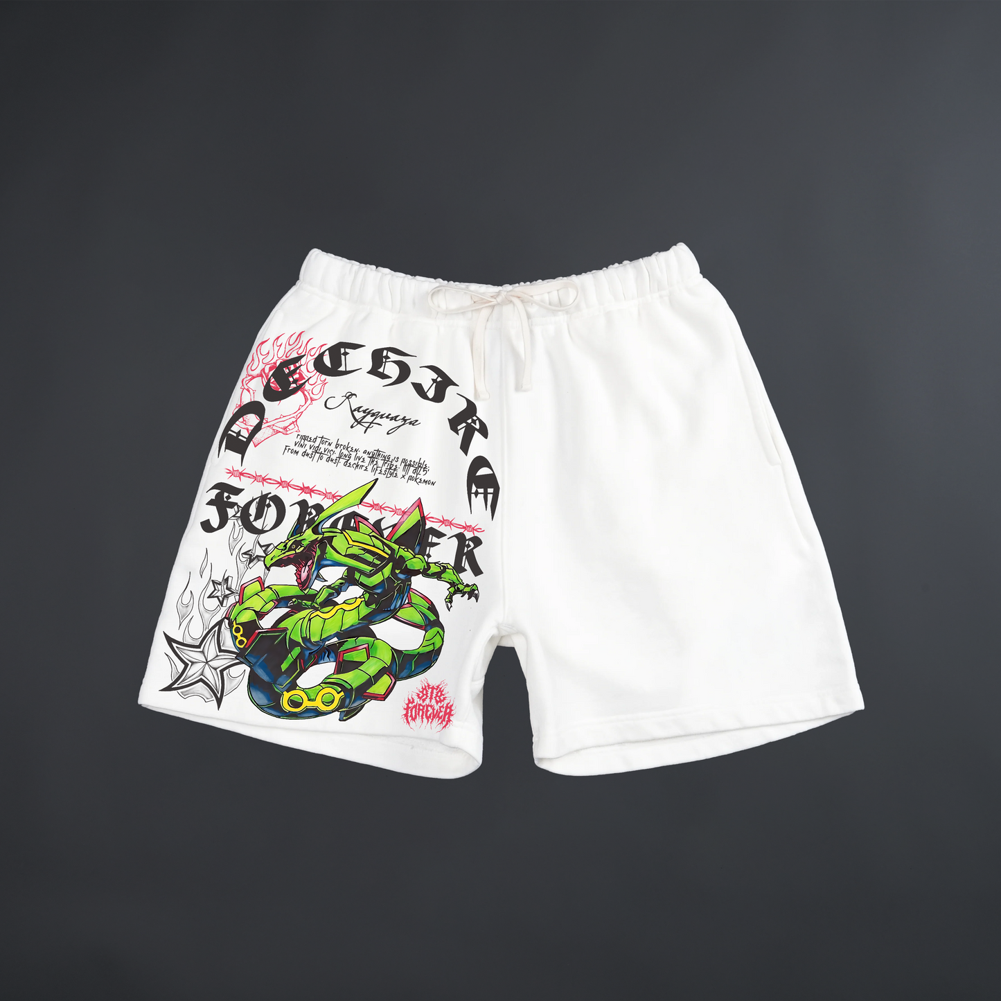 RAYQUAZA 7" LOUNGE SHORTS IN WHITE