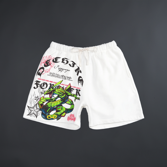 RAYQUAZA 7" LOUNGE SHORTS IN WHITE