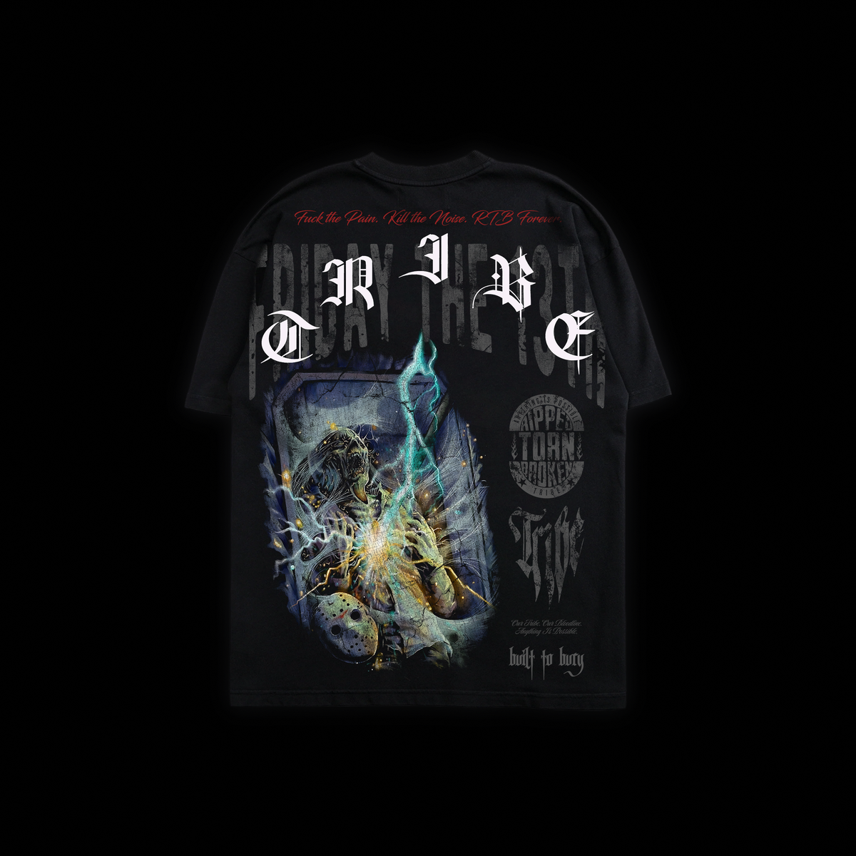 CRYSTAL BLOOD 'LIMITED' OS TEE IN BLACK