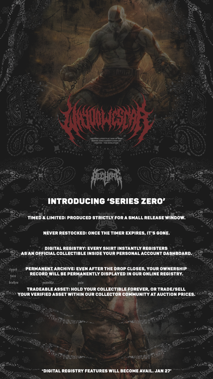 KRATOS | EVOLUTION OF PAIN 'SERIES ZERO' OS TEE IN BLACK