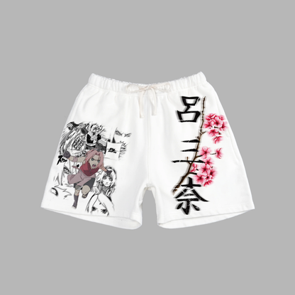 SAKURA 7" LOUNGE SHORTS IN BLACK