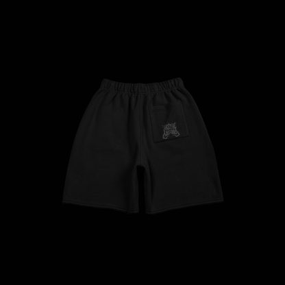 KTN 9' RAW EDGE GRUNGE SHORTS | BLACK